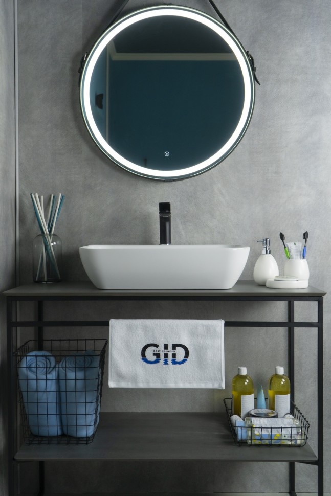 Раковина Gid N9047 51184 накладная белая 55x42x15