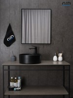 Раковина Gid Bm9011 53368 накладная черная матовая 40x40x15