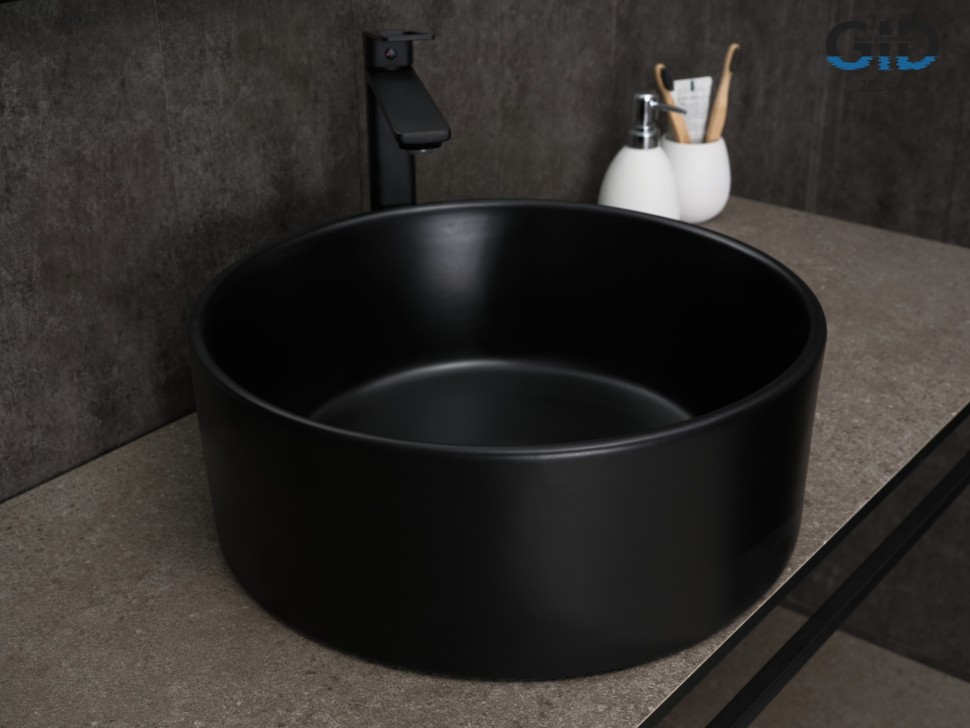 Раковина Gid Bm9011 53368 накладная черная матовая 40x40x15