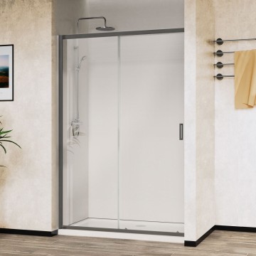 Душевая дверь Сити (City) VDS-5CT110CLGM, 1100, вороненая сталь , стекло прозрачное