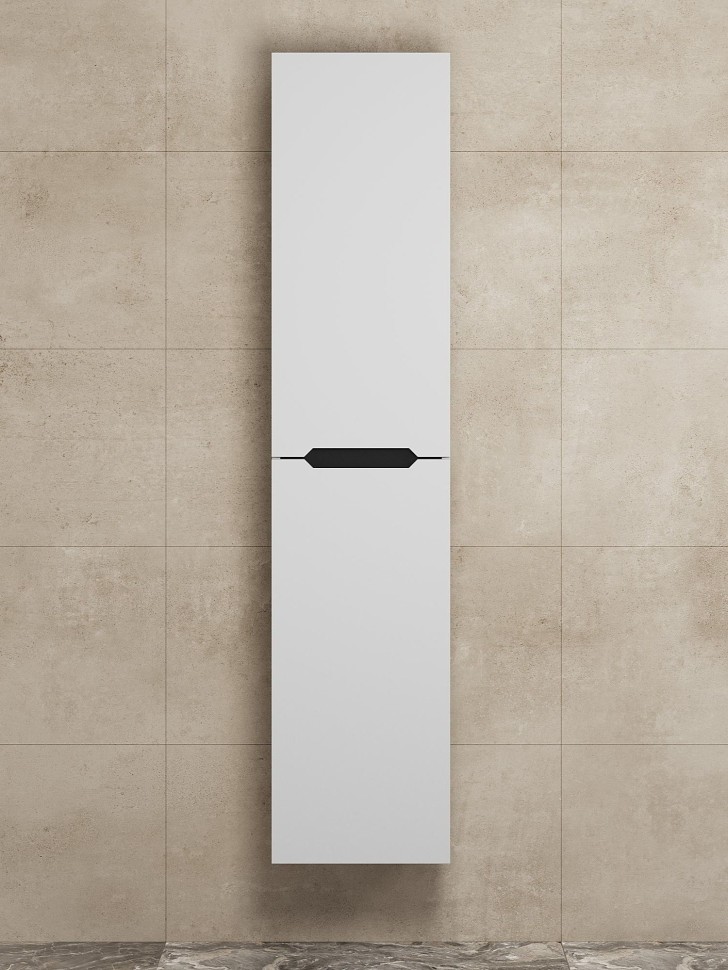 Шкаф-пенал для ванной Uperwood Tanos подвесной, 33х27х150 см, универсальный, белый/графит