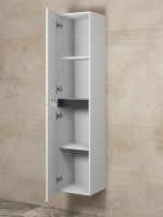 Шкаф-пенал для ванной Uperwood Tanos подвесной, 33х27х150 см, универсальный, белый/графит