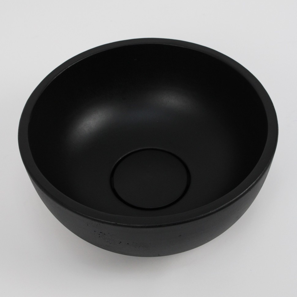 Раковина накладная бетонная Uperwood Belfast 30х30х13,5 см, круглая, черная