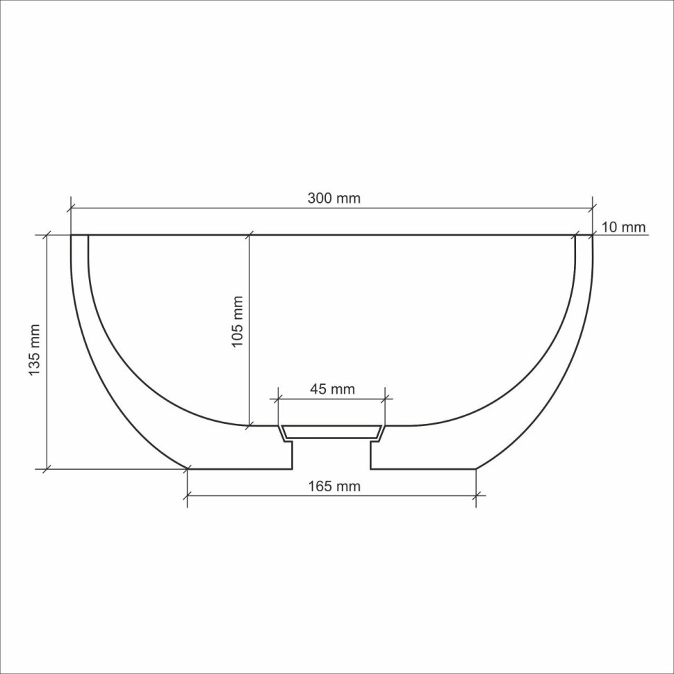 Раковина накладная бетонная Uperwood Belfast 30х30х13,5 см, круглая, черная