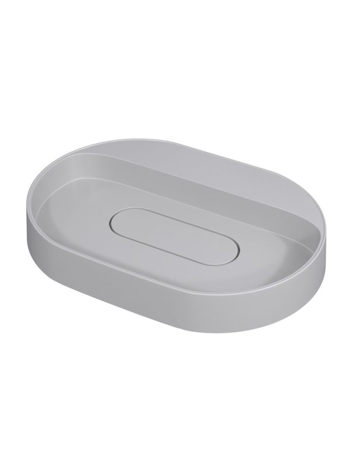 Раковина накладная овальная Uperwood Tanos Quartz 55 см, без отверстия для смесителя, белая, жасмин