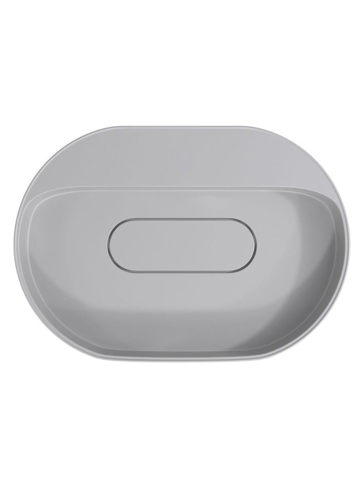 Раковина накладная овальная Uperwood Tanos Quartz 55 см, без отверстия для смесителя, белая, жасмин