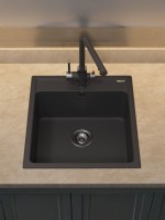 Кухонная мойка из искусственного камня Uperwood UPD-406, прямоугольная, цвет уголь