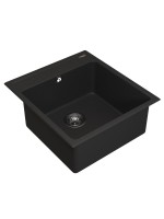 Кухонная мойка из искусственного камня Uperwood UPD-406, прямоугольная, цвет уголь