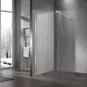 Душевая перегородка Волк-Ин (Walk-In) VSW-1H120CLG, 1200*2000, брашированное золото, стекло прозрачное