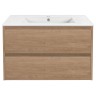 База под раковину Gio 800 подвесная, 2 выкатных ящика soft-close, N.Oak