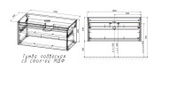 База под накладную раковину Mesa 1000 подвесная, 1 выкатной/1 скрытый ящик soft close, T.Oak + Beton