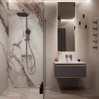 Смеситель для раковины Puro VBFW-5P01GM встраиваемый однорычажный, вороненая сталь