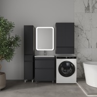 Тумба напольная STYLELINE "Атлантика 60", Люкс Плюс графит с раковиной Атлантик 60  
