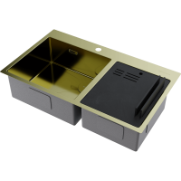 Кухонная мойка Omoikiri Akisame 86-2 Side-LG нерж. сталь/светлое золото