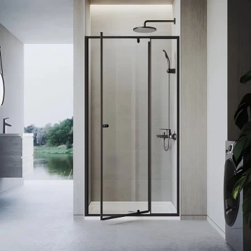 Душевая дверь Veconi Vianno VN-26B, 1200x1950, черный, стекло прозрачное
