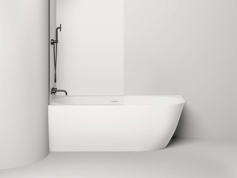 Ванна пристенная угловая SOFIA CORNER L 170x85  покраска по RAL полностью S-Stone Матовое
