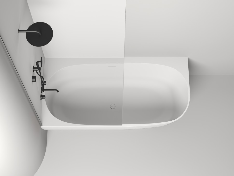 Ванна пристенная угловая SOFIA CORNER L 170x85  покраска по RAL полностью S-Stone Матовое