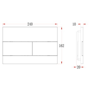 Кнопка смыва Veconi FLUSH V7, FLV7-GM, 240х162х10, пластик, оружейная сталь матовая