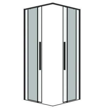 1/2 душевого ограждения Grossman Galaxy 1/2.K33.01.70.21.00 (70х195) черный матовый,стекло прозрачное, 1 место