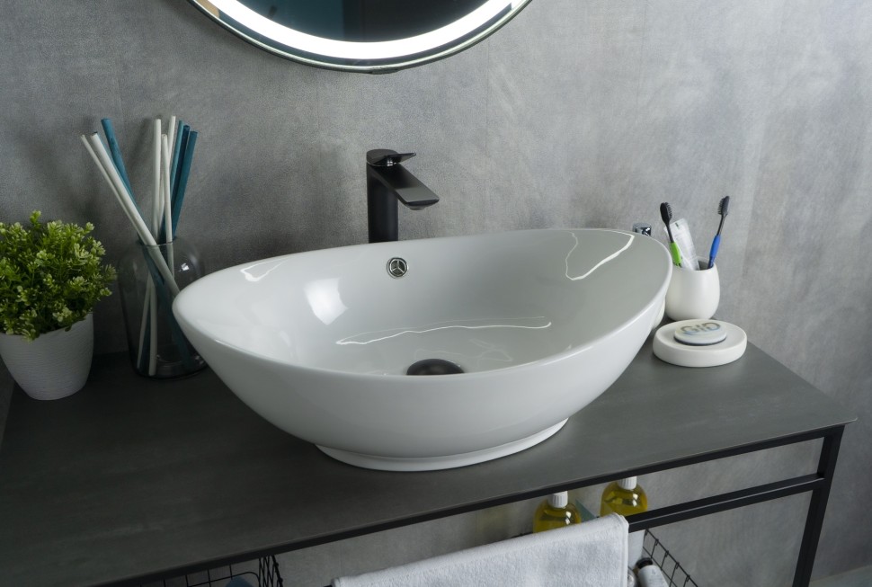 Раковина Gid N9019 51108 накладная белая 60x37x19