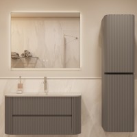 База под раковину Vincea  Alto 1000 подвесная, 2 выкатных ящика soft close, светло-серый матовый