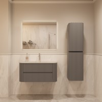 База под раковину Vincea  Alto 1000 подвесная, 2 выкатных ящика soft close, светло-серый матовый