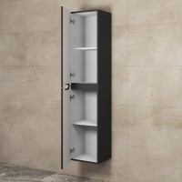 Шкаф-пенал для ванной Uperwood Tanos 33*25,5*150 см, подвесной, универсальный, черный