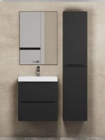 Шкаф-пенал для ванной Uperwood Tanos 33*25,5*150 см, подвесной, универсальный, черный