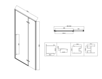 Душевой уголок Слим-Н (Slim-N) VSR-5SN1010CL, 1000*1000, хром, стекло прозрачное