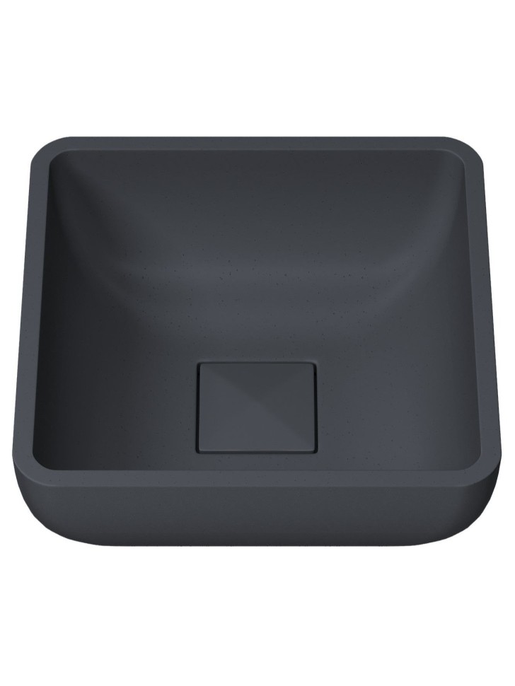 Раковина для ванной накладная Uperwood Florida квадратная, бетон, цвет графит