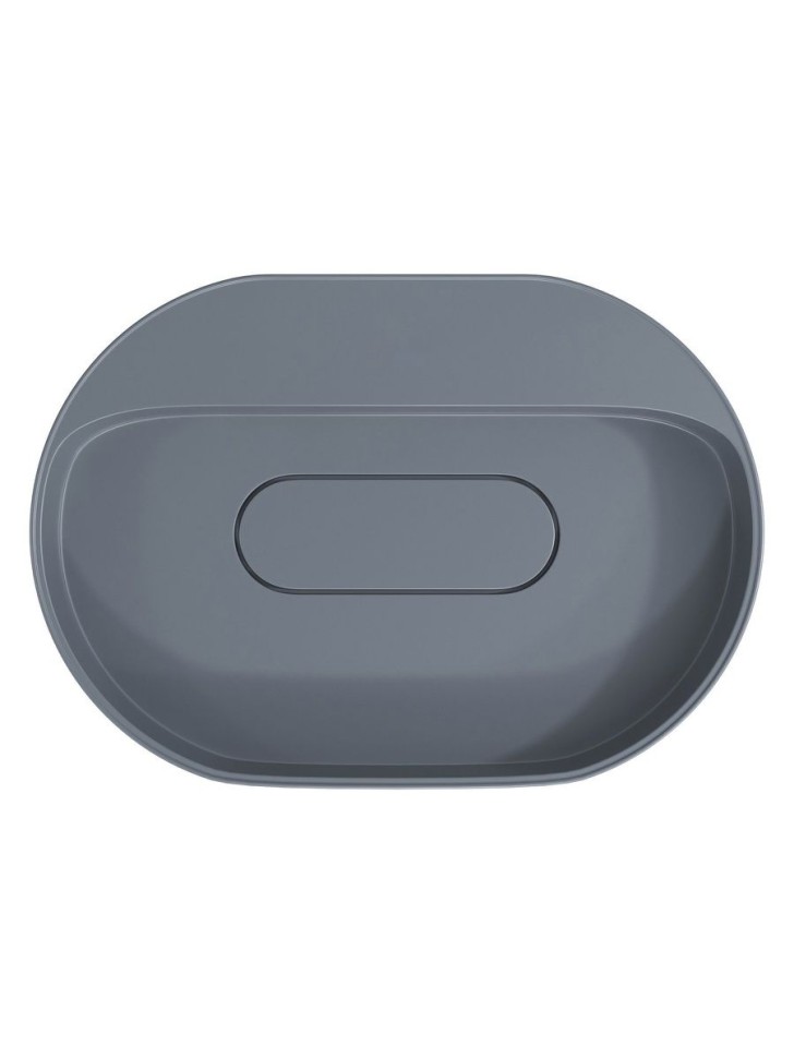 Раковина накладная овальная Uperwood Tanos Quartz 55 см, без отверстия для смесителя, серая, бетон