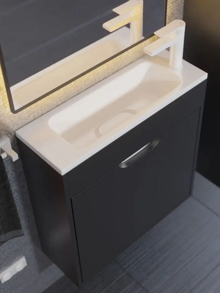 Тумба под раковину для ванной подвесная Uperwood Modul 60х21х60 см, чернаяатовая