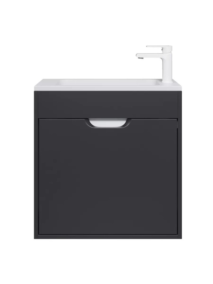 Тумба под раковину для ванной подвесная Uperwood Modul 60х21х60 см, чернаяатовая