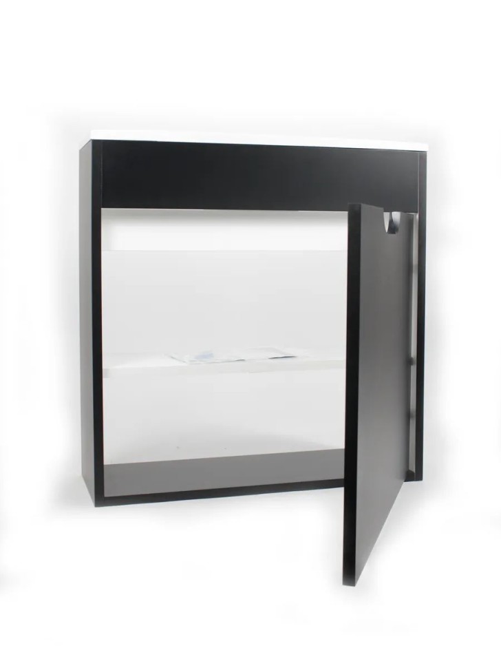 Тумба под раковину для ванной подвесная Uperwood Modul 60х21х60 см, чернаяатовая