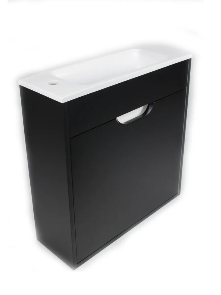 Тумба под раковину для ванной подвесная Uperwood Modul 60х21х60 см, чернаяатовая