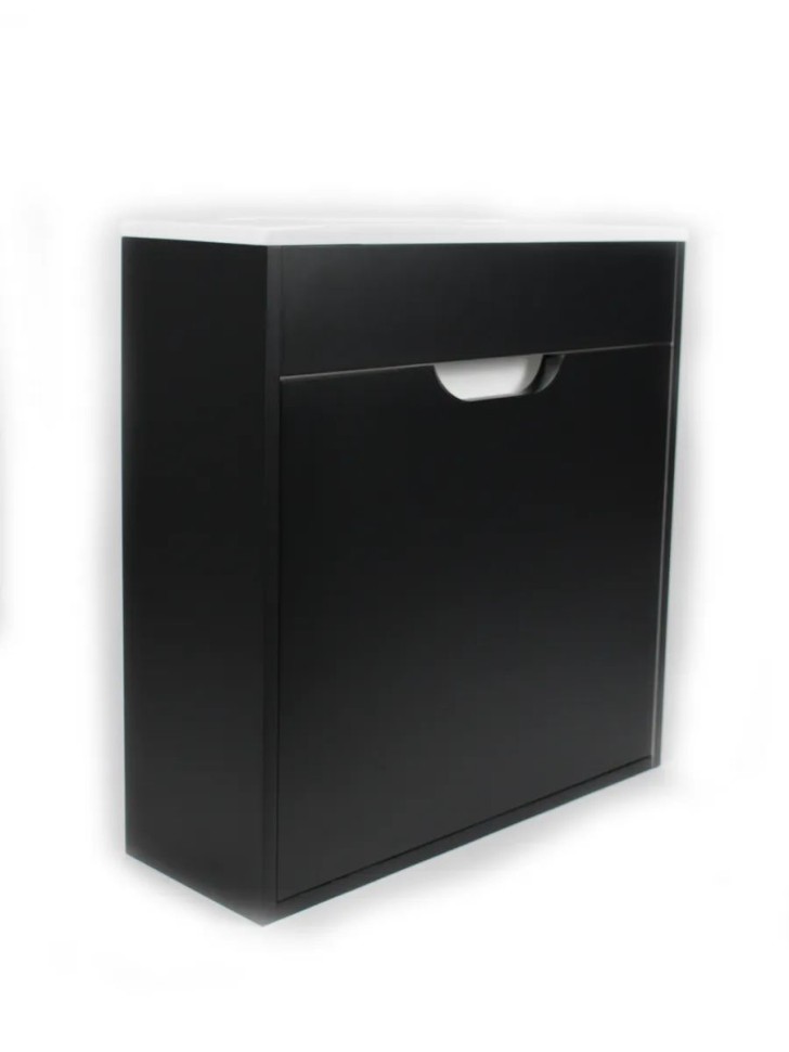 Тумба под раковину для ванной подвесная Uperwood Modul 60х21х60 см, чернаяатовая