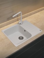 Кухонная мойка из искусственного камня Uperwood UPD-202, прямоугольная, цвет туман