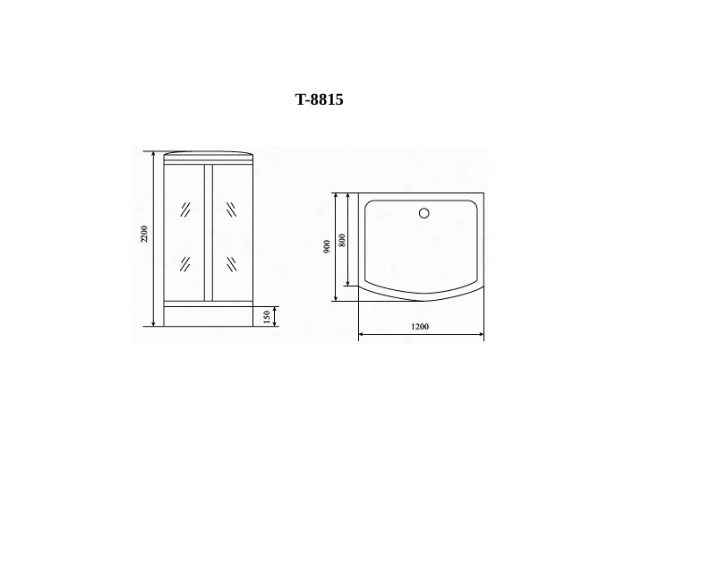 Timo Comfort T-8815 Fabric Glass душевая кабина 120*90*220