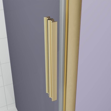 Душевая дверь Veconi Ottimo P30 G, 800x1900, золото брашинг, стекло прозрачное