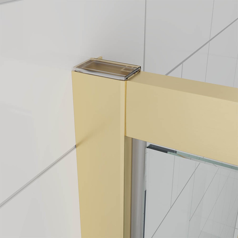 Душевая дверь Veconi Ottimo P30 G, 800x1900, золото брашинг, стекло прозрачное