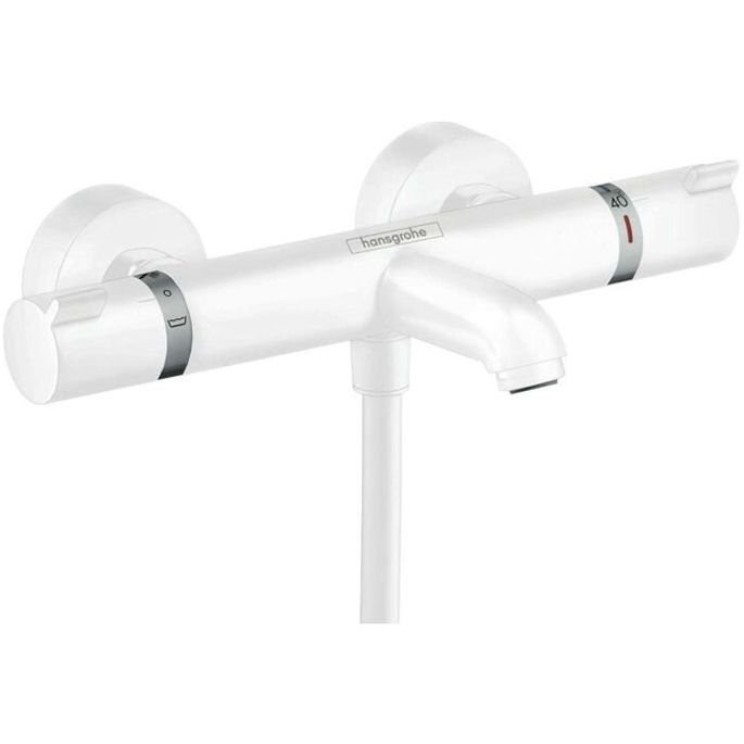 Смеситель Hansgrohe Ecostat для ванны, настенный, термостатический, цвет: белый матовый 13114700