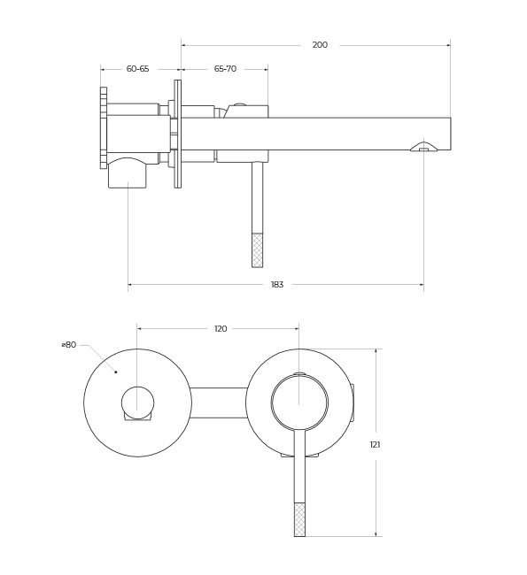 Смеситель для раковины встраиваемый CEZARES RELAX-BLI2-2-IN-W0