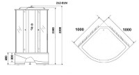 Душевая кабина Niagara Ultra NG-212-01N (100х100х220) высокий поддон(48см),черный,стекло тонированное,4 места