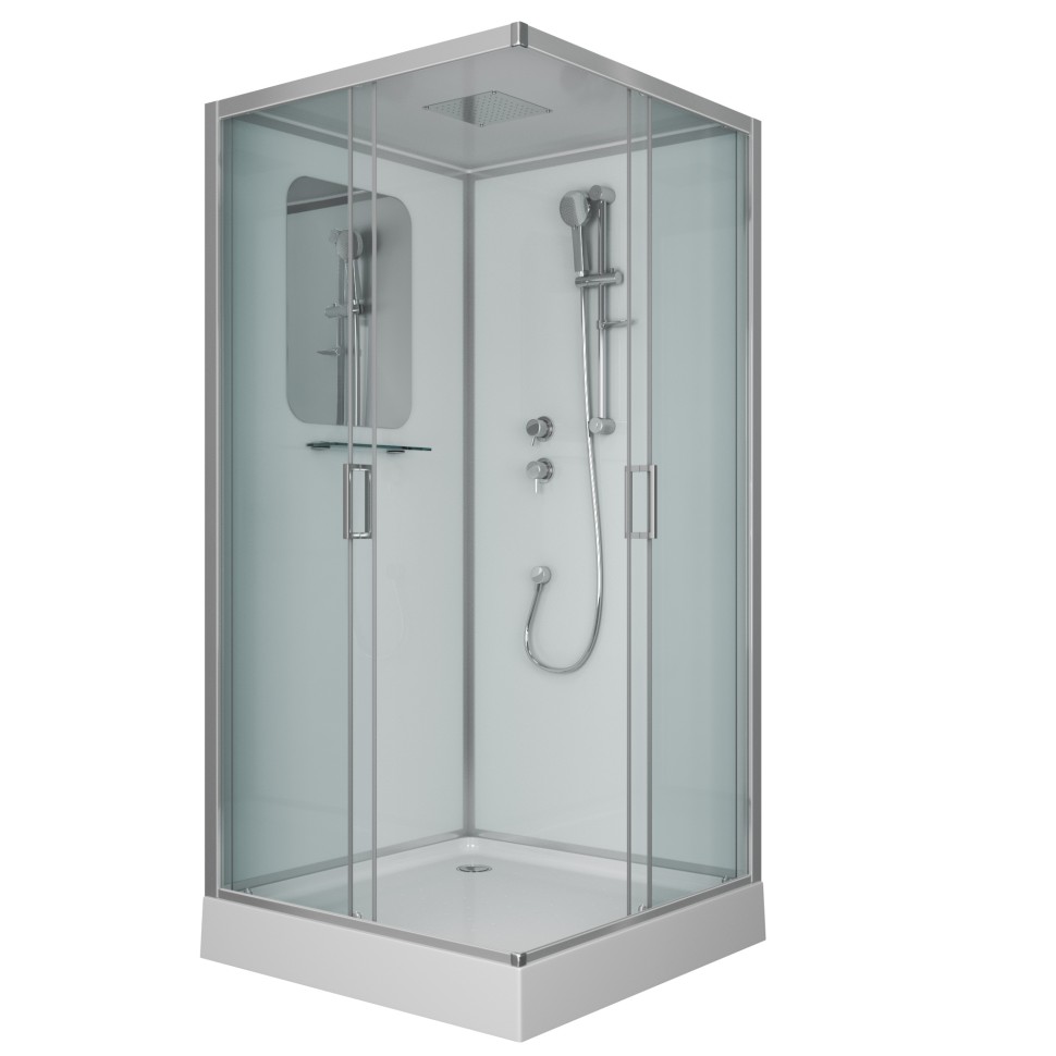 Душевая кабина Niagara Premium NG-6002-01Q (100х100х210) низкий поддон(16 см),стекло прозрачное,4 места