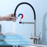 Смеситель Splenka для кухни со съемным гибким изливом, с магнитным фиксатором излива, с подключением фильтра питьевой воды S70.63.05 Сатин