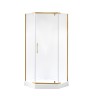 Душевое ограждение Niagara Nova NG-6405-08GOLD (90х90х195) трапеция,золото,двери распашные,стекло прозрачное,1 место