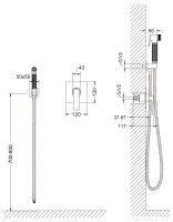 Смеситель встроенный с гигиеническим душем Timo Torne 4389/00SM хром