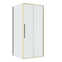 Душевое ограждение Niagara Nova NG-44-9ASG-A90SG-34 (90х90х195) квадрат,раздвижная,золото сатин,стекло прозрачное,2 места