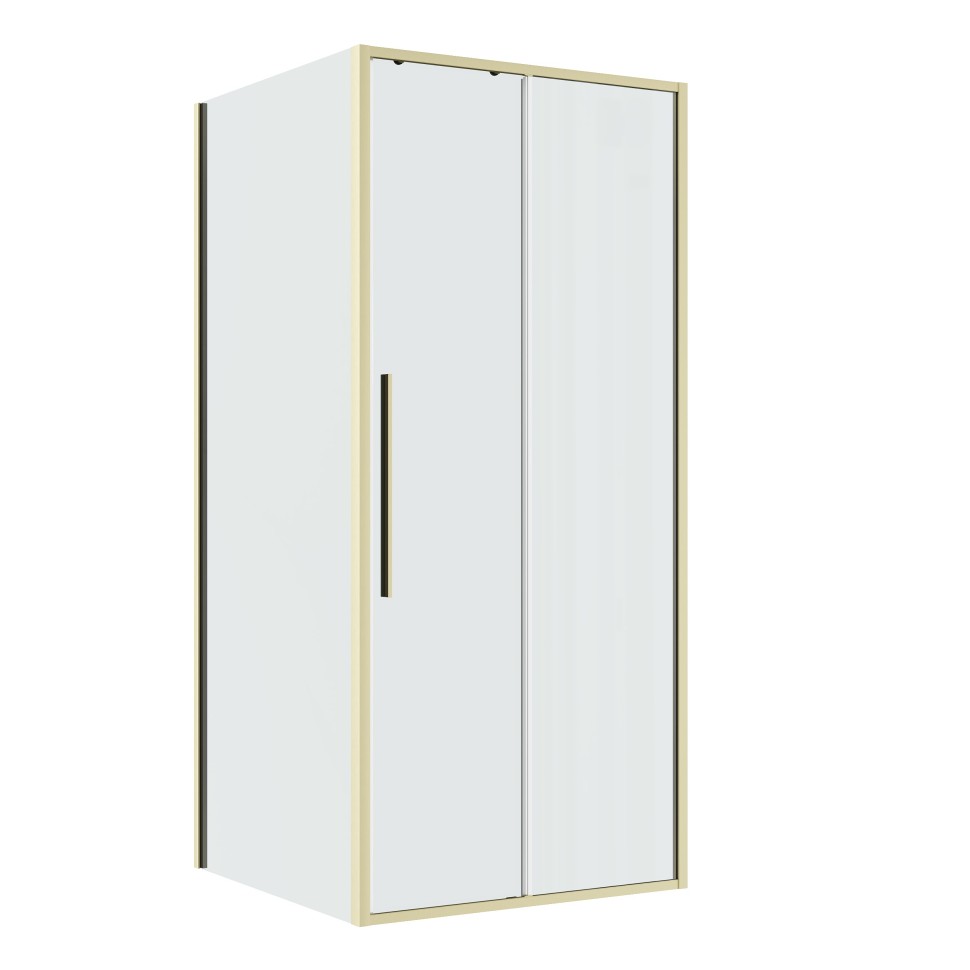 Душевое ограждение Niagara Nova NG-44-9ASG-A90SG-34 (90х90х195) квадрат,раздвижная,золото сатин,стекло прозрачное,2 места