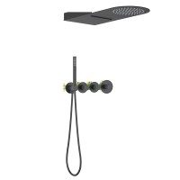 Душевая система встроенная с термостатом Timo Saona SX-2350/03SM черный